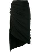 Paco Rabanne Ruched Asymmetric Skirt - Black