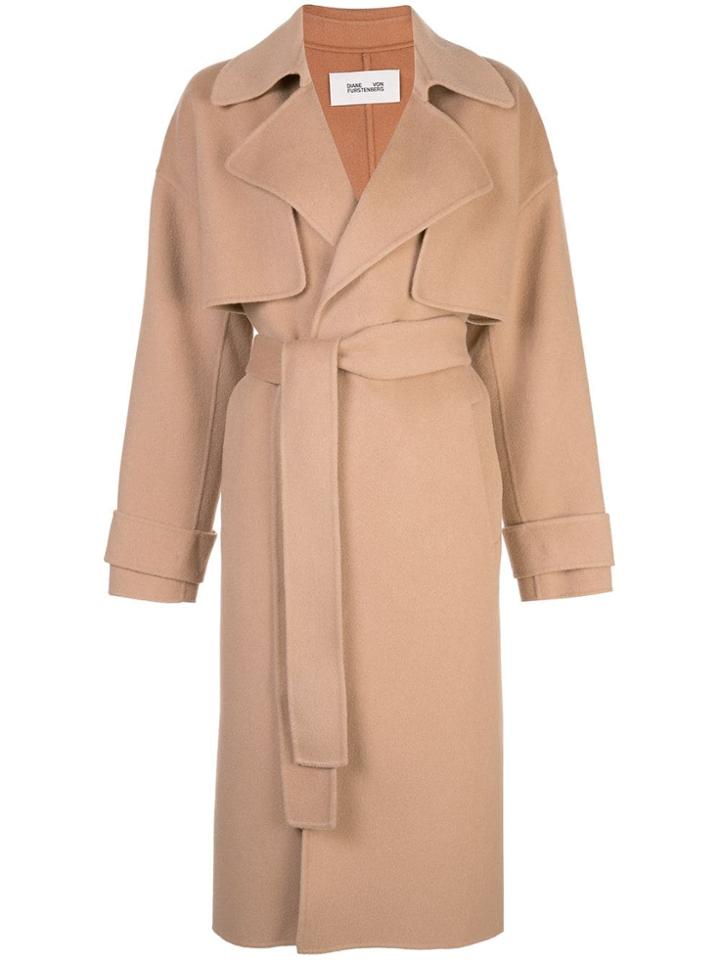 Diane Von Furstenberg Lia Belted Trench Coat - Brown