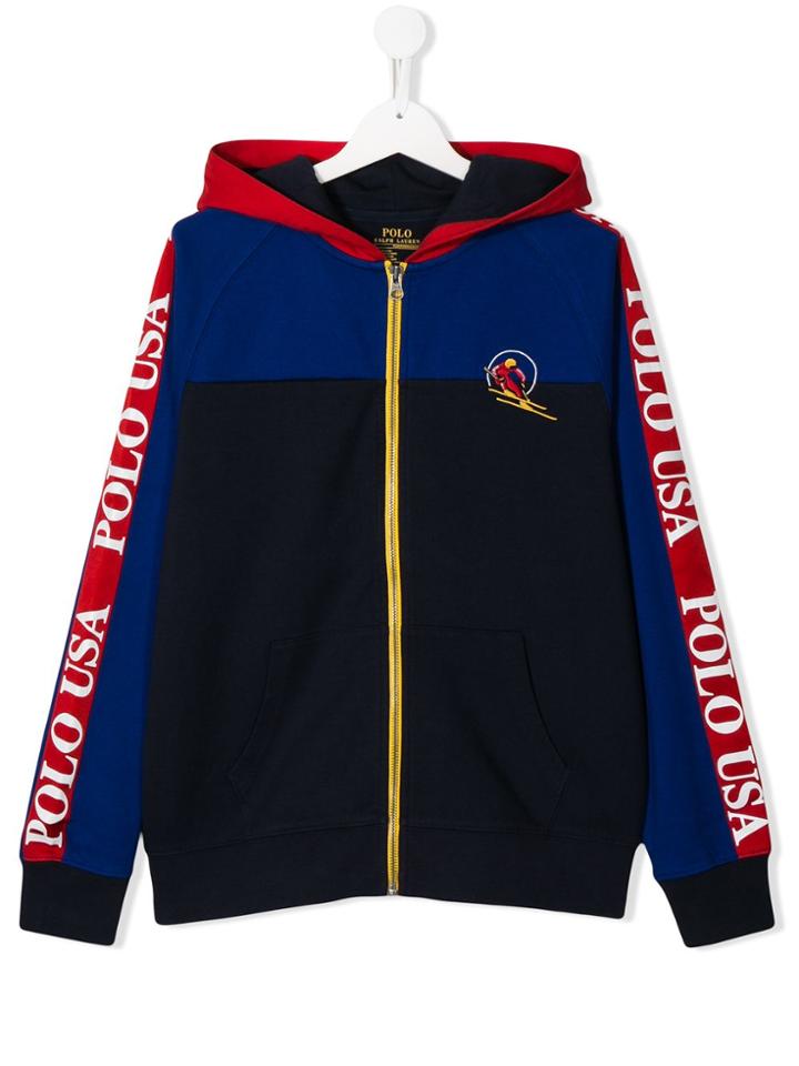 Ralph Lauren Kids Teen Colour-block Zipped Hoodie - Blue
