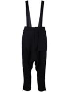 Y-3 Shoulder Strap Cropped Trousers, Women's, Size: Medium, Black, Polyester/spandex/elastane/wool/polyamide