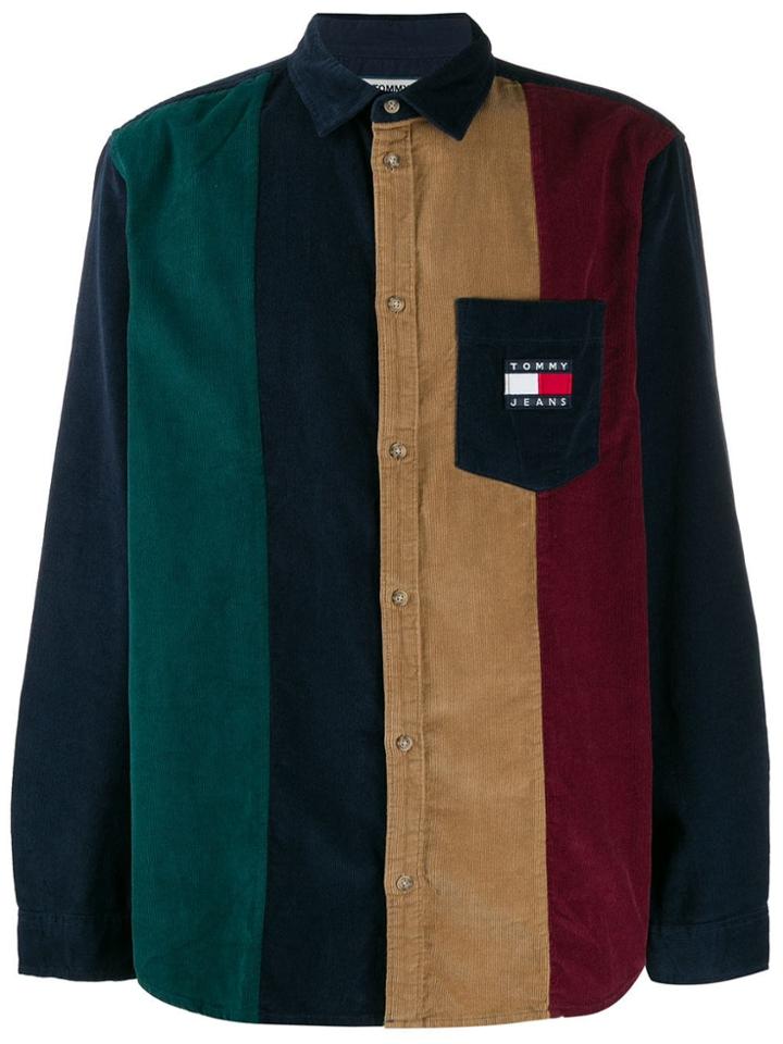 Tommy Jeans Colour-block Corduroy Shirt - Blue