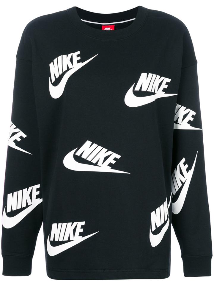 Nike Logo Print Sweatshirt - Black