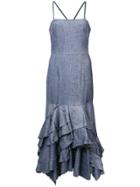 Milly Ruffled Hem Dress - Blue