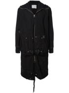 Greg Lauren Hooded Mid-length Jacket - Black