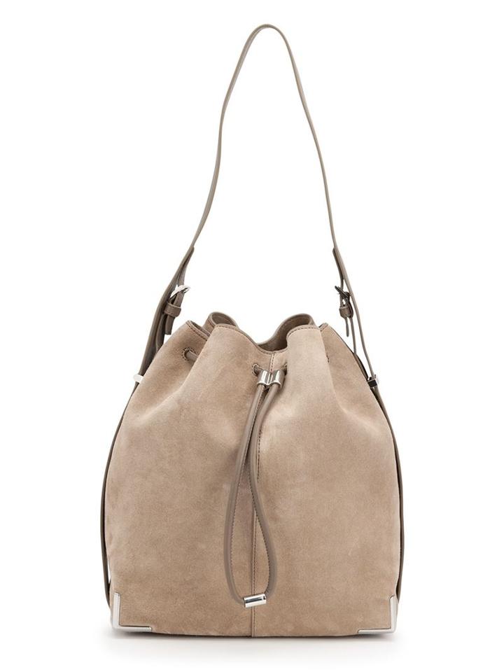 Alexander Wang Prisma Bucket Shoulder Bag, Women's, Grey, Suede