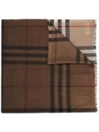 Burberry Checked Scarf, Women's, Wool/silk