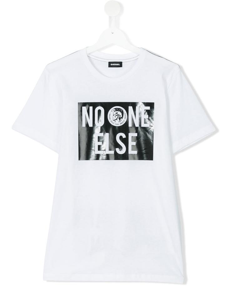Diesel Kids - No One Else T-shirt - Kids - Cotton - 14 Yrs, Boy's, White