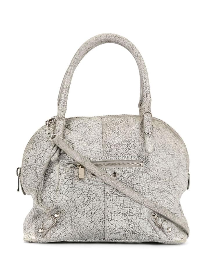 Balenciaga Pre-owned Mini Marbled Agneau Papier Bowling Bag - Grey
