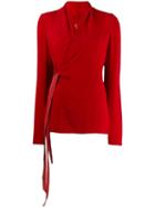 Rick Owens Wrap Blouse - Red