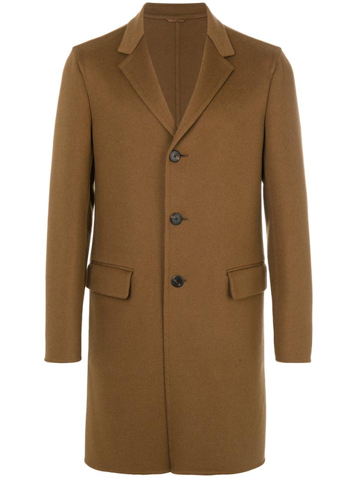 Prada Single Breasted Coat - Brown