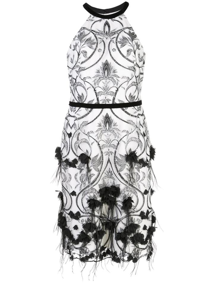 Marchesa Notte 3d Floral-print Dress - White