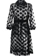 Simone Rocha Floral Embellished Sheer Coat, Women's, Size: 8, Black, Polyamide/polyester