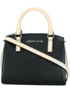 Armani Jeans - Double Top Handles Tote - Women - Cotton/polyester/polyurethane/viscose - One Size, Black, Cotton/polyester/polyurethane/viscose