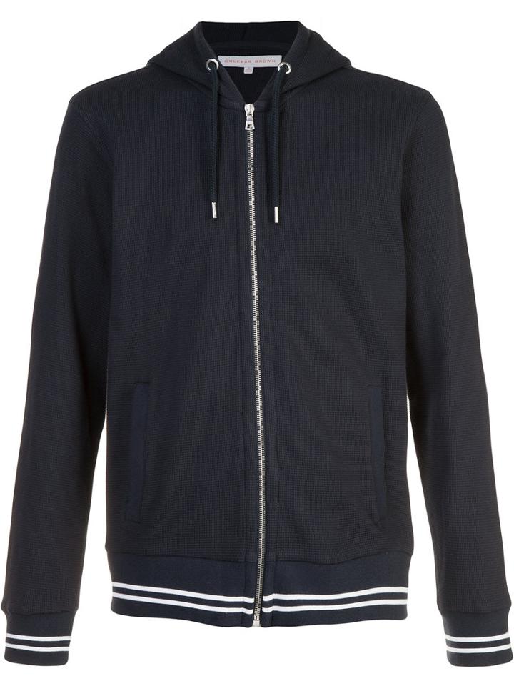 Orlebar Brown Zip Up Hoodie, Men's, Size: Large, Blue, Cotton