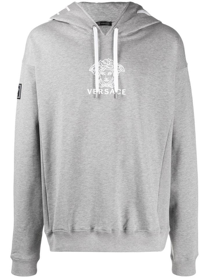 Versace Medusa Print Hoodie - Grey