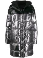 Pinko Two-tone Padded Coat - Silver