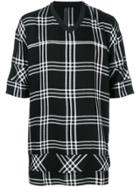 Odeur Oversized Check T-shirt - Black