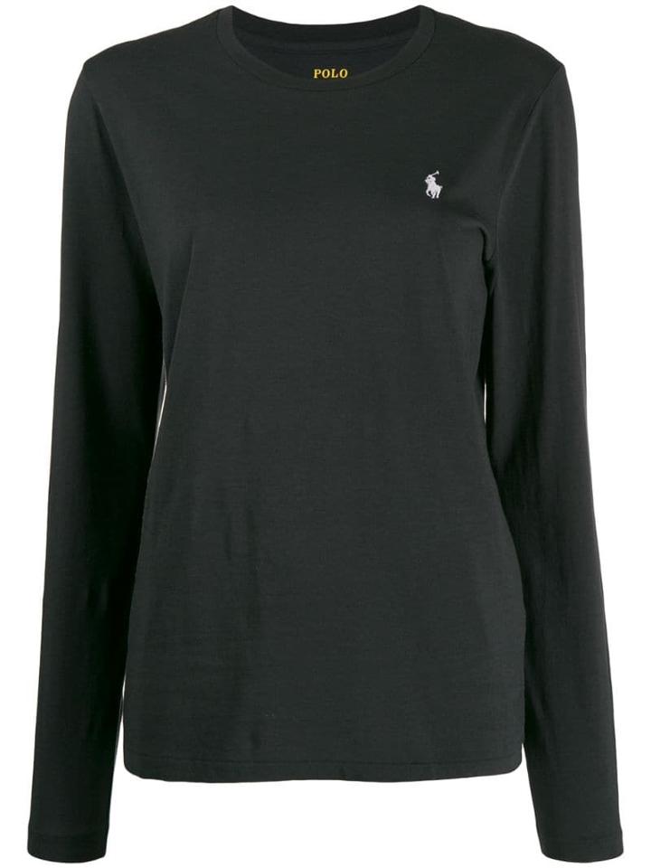 Polo Ralph Lauren Embroidered Logo Longsleeved T-shirt - Black