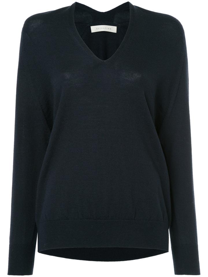 Estnation V-neck Sweater - Blue