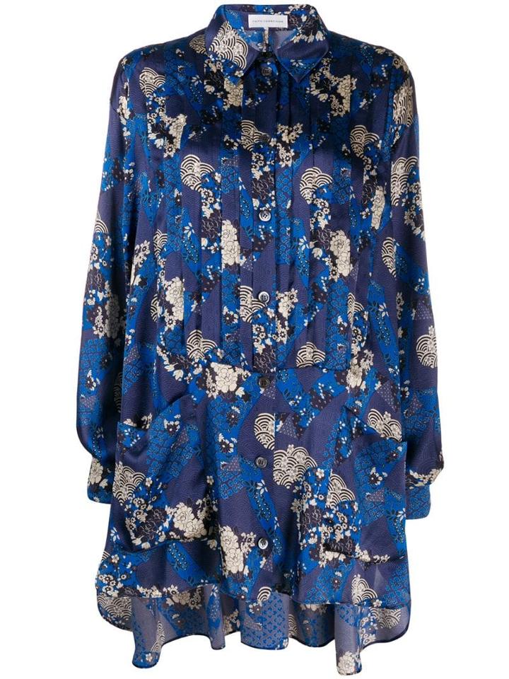 Faith Connexion Multi-print Longline Shirt - Blue