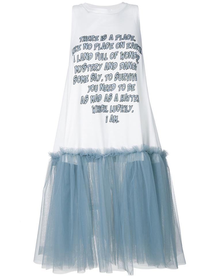 Scrambled Ego Printed T-shirt Dress - White