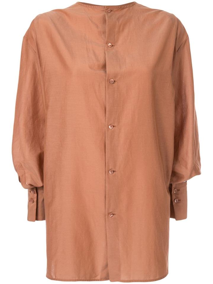 Ballsey Oversized Draped Blouse - Brown