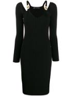 Versace Medusa Detail Ribbed Dress - Black