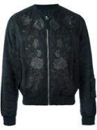 Alexander Mcqueen Embroidered Rose Bomber Jacket