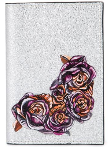 Demanumea Floral Print Wallet - Metallic