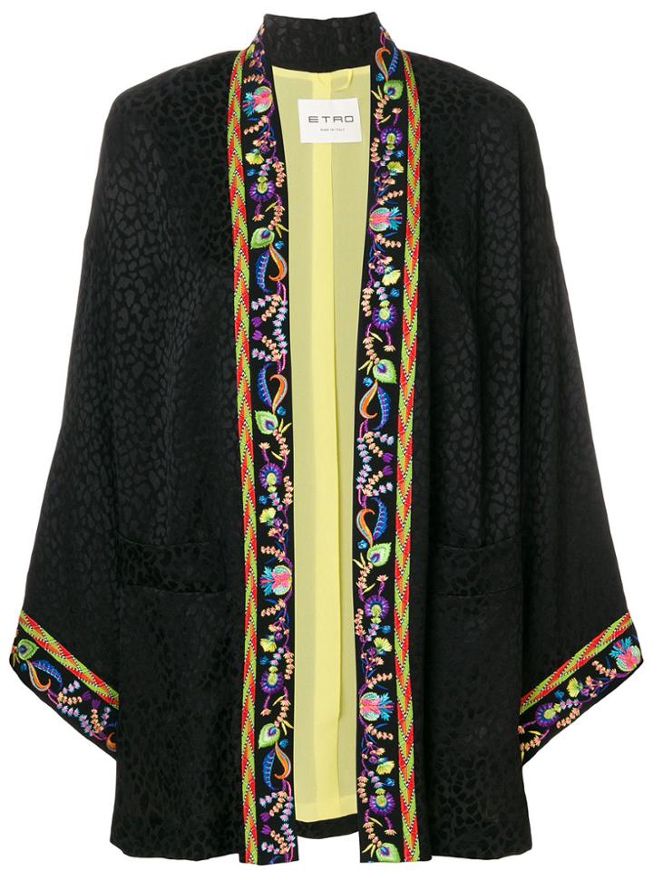 Etro Embroidered Kimono-style Jacket - Black