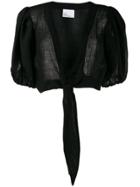 Lisa Marie Fernandez Cropped Tie-front Blouse - Black