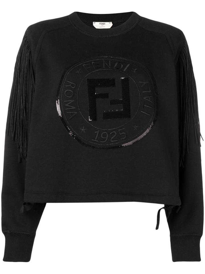 Fendi Fringed Logo Sweatshirt - Black