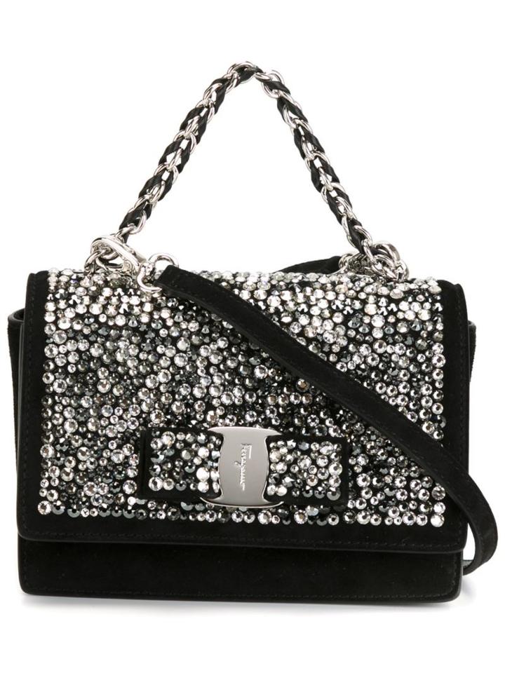 Salvatore Ferragamo Embellished 'ginny' Crossbody Bag, Women's, Black