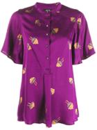 A.p.c. Printed Button Top - Purple