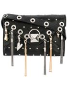 Sonia Rykiel Embellished Envelope Belt Pouch, Women's, Size: Small, Black, Cotton/lamb Skin/metal (other)