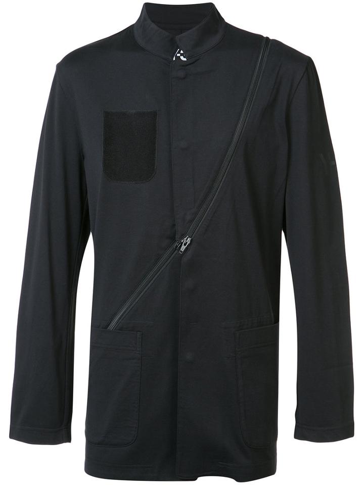 Y-3 Diagonal Zip Jacket, Men's, Size: Large, Black, Cotton