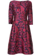 Floral Print Dress - Women - Silk/cotton/nylon/polyester - 14, Pink/purple, Silk/cotton/nylon/polyester, Oscar De La Renta