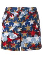 Valentino Camouflage And Star Print Swim Shorts, Men's, Size: 46, Polyamide/polyester
