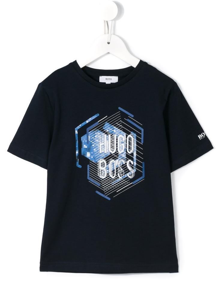 Boss Kids Logo Print T-shirt, Boy's, Size: 6 Yrs, Blue