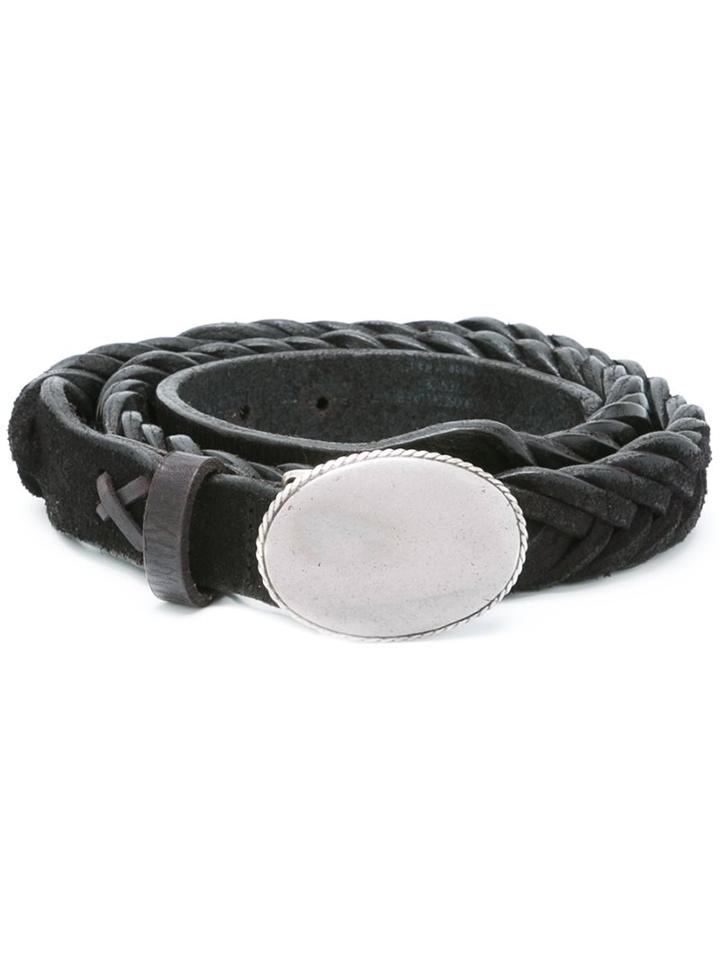 Golden Goose Deluxe Brand Braided Belt, Men's, Size: 100, Black, Leather