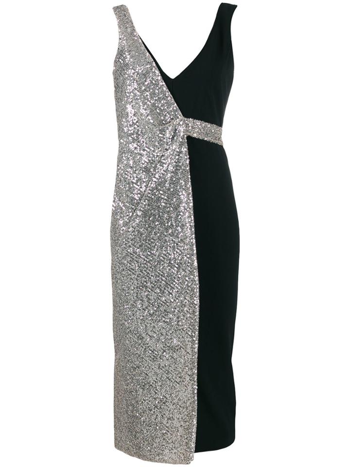 Patrizia Pepe Sequin Panel Dress - Black