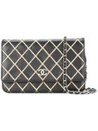 Chanel Vintage Quilted Chain Wallet - Black
