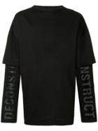 Juun.j Printed Overlap T-shirt - Black