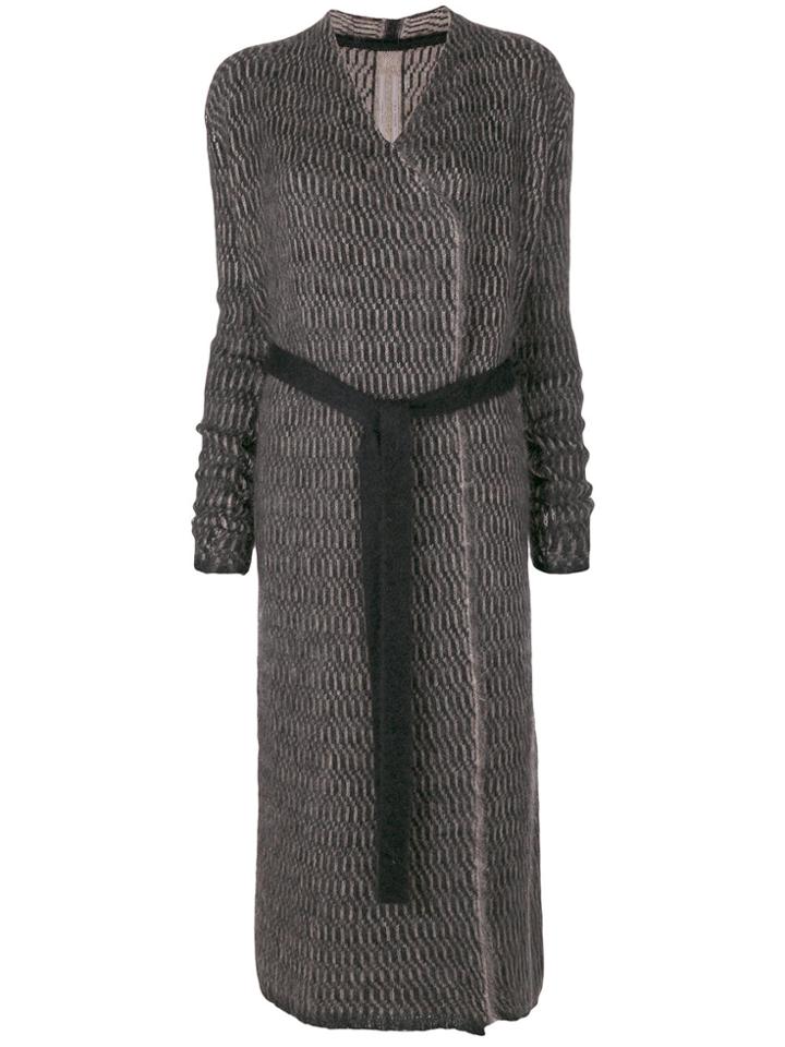 Rick Owens Tied Longline Cardigan - Grey