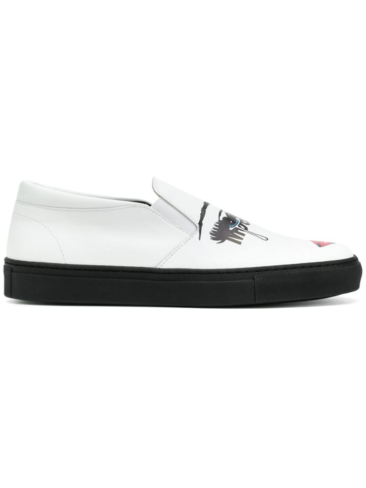 Moschino Pop Art Print Slip-on Sneakers - White