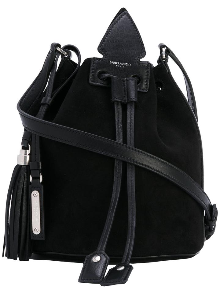 Saint Laurent - Bucket Satchel Bag - Women - Lamb Skin/suede - One Size, Black, Lamb Skin/suede