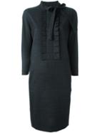 Maison Margiela Quilted Bib Front Dress, Women's, Size: 42, Grey, Spandex/elastane/virgin Wool