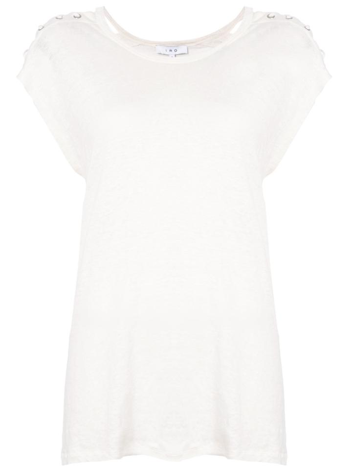 Iro Lace Up Shoulders Detail T-shirt - White