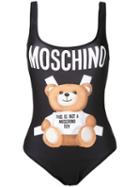 Moschino Teddy Bear Swimsuit, Women's, Size: 44, Black, Polyester/spandex/elastane