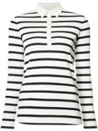 Bogner Striped Polo Shirt, Women's, Size: 38, White, Cotton